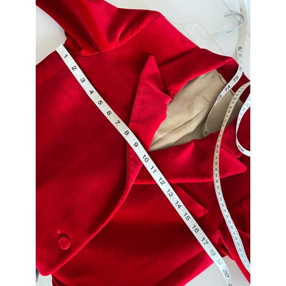 Blaze Milano Jealousy Everyday Blazer Sz 1 Campari Red Velvet Double-Breasted - Picture 10 of 14